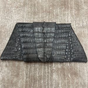 Juliette Jake Faux Crocodile Clutch
